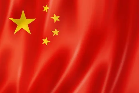 China flag, three dimensional render, satin texture - Illustration Stock Photos