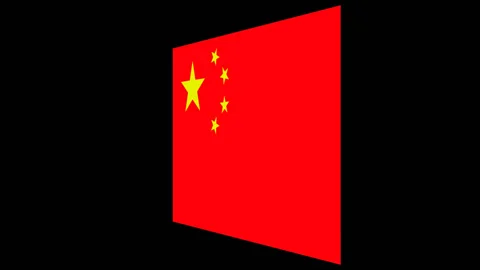 China flag turning horizontally Stock Footage 91653868