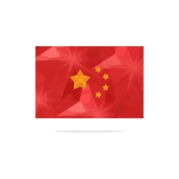 China Flag vector Stock Illustration