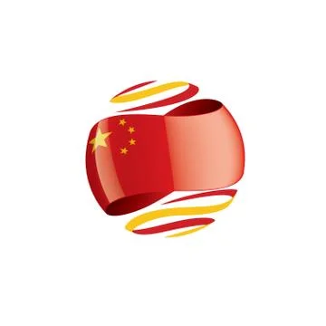 China flag, vector illustration on a white background. Stock Illustration
