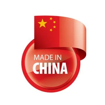 China flag, vector illustration on a white background. Stock Illustration