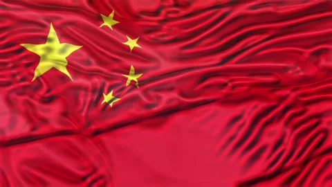 China Flag Waving 3D Animation Loop. 库存影片 336473732