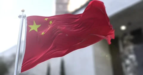 China-flag-waving-4k-60fps Stock Footage 330589481