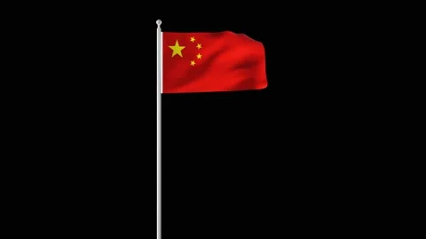 China flag waving 4k resolution animation. matte finish technique. Stock Footage 168149218