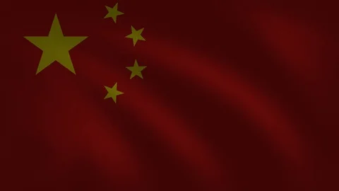 China Flag waving and looping. Digital rendering using the official flag desi Stock Footage 123286499