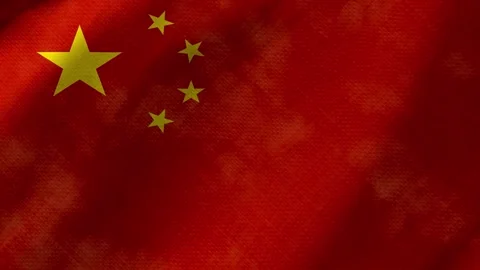 China flag waving background with real fabric texture Stock Footage 291600786