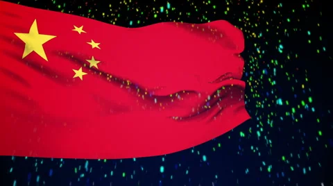 China flag waving. Stock Footage 1055867