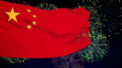 China flag waving Stock Footage 1055873