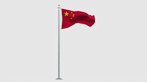 China flag waving looping with transparent background. Stock Footage 306907669