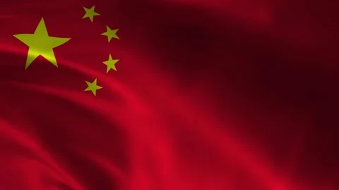 China flag waving red fabric close up with yellow stars 库存影片 335560559