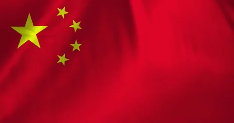 China flag waving with the wind background loop video animation Stock Footage 327171780