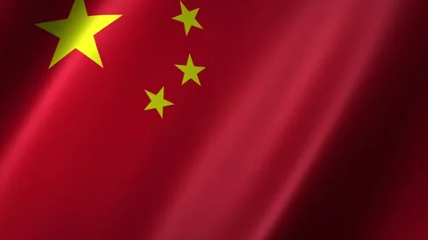 China flag waving in the wind Stockbeeldmateriaal 348682298