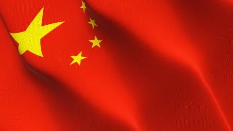 China flag waving on wind. Stock-Illustration