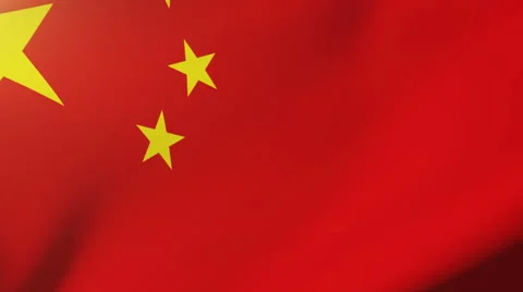 China flag waving in the wind. Looping sun rises style.  Animation loop Stock Footage 48959793
