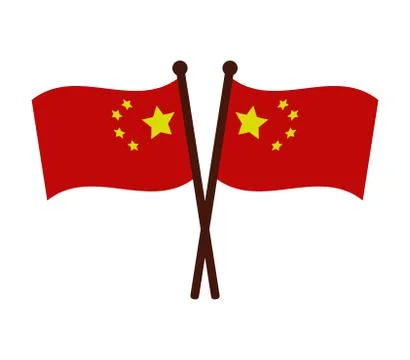 China flag on white background Stock Illustration