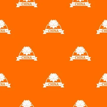 China flower pattern vector orange Stock Illustration