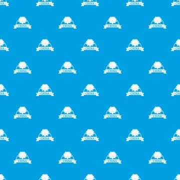 China flower pattern vector seamless blue Stock Illustration