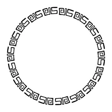 China frame, circle shape, simple vector doodle hand draw sketch Stock Illustration
