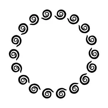 China frame, circle shape, simple vector doodle hand draw sketch Stock Illustration