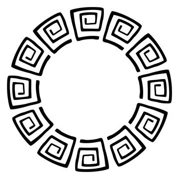 China frame, circle shape, simple vector doodle hand draw sketch Stock-Illustration