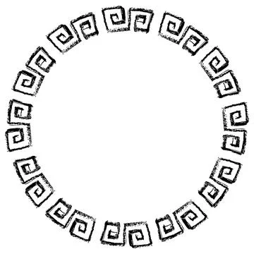 China frame, circle shape, simple vector doodle hand draw sketch Stock Illustration