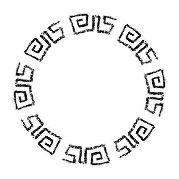 China frame, circle shape, simple vector doodle hand draw sketch Stock Illustration