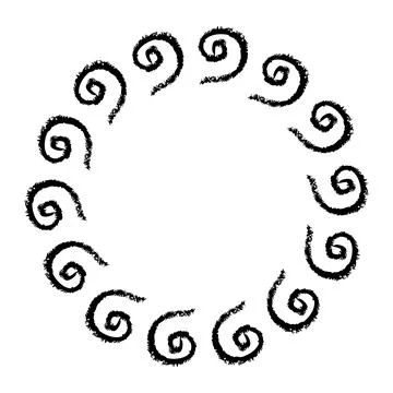 China frame, circle shape, simple vector doodle hand draw sketch Stock Illustration