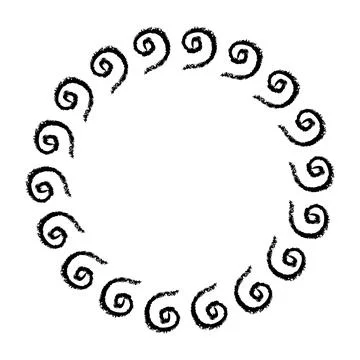China frame, circle shape, simple vector doodle hand draw sketch Stock Illustration