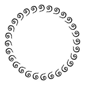 China frame, circle shape, simple vector doodle hand draw sketch Stock Illustration