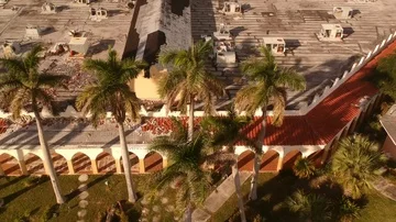 China Gate at International Bazaar, Freeport Bahamas Aerial View Stock Footage 86049741