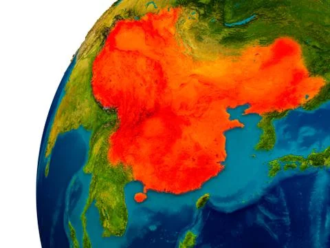 China on globe Stock Illustration