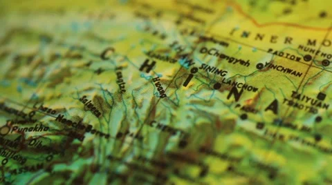 China on Globe Rotating and White fade in and Out Stock Footage 10756767