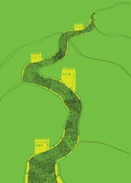 China great wall Illustrazione stock