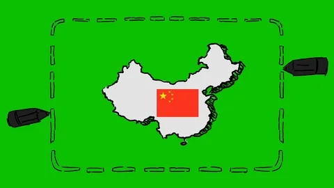 China - Hand-Drawn Animation - rectangle black Stock Footage 97982147