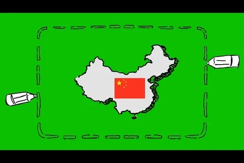 China - Hand-Drawn Animation - rectangle white Stock Footage 98001978