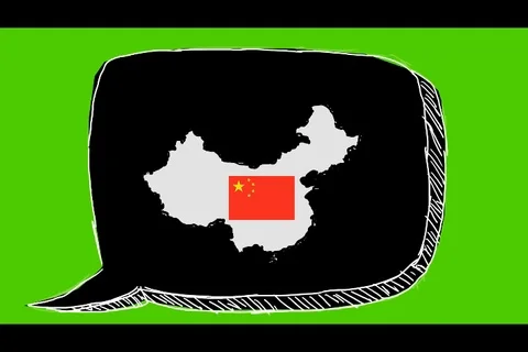 China - Hand-Drawn Animation - speech bubble black Stock Footage 98001997