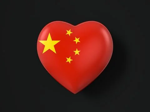 China heart flag Stock Illustration