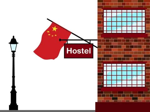 China Hostels Vector Illustration Stock Illustration