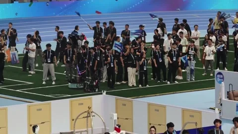 China hosts the first World Humanoid Robot Games, Beijing, CN - 14 Aug 2025 Stock Footage 314851892