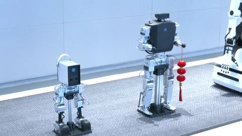 China: Humanoid robots see expanding applications in China Stock Footage 328079885