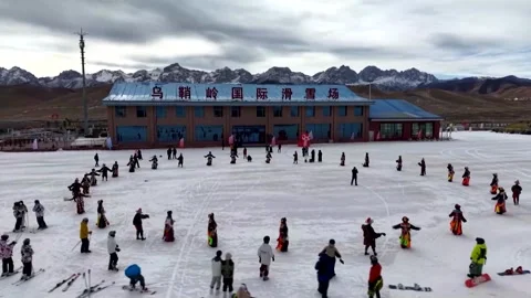 China: Ice-snow events ignite winter tourism fever in northwest China's G... Stock Footage 324634080