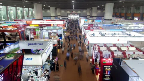 China Import Export Fair of Canton in Guangdong timelapse Video stock 121568501