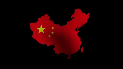 China including taipei map flag with alpha channel Video stock 8927701