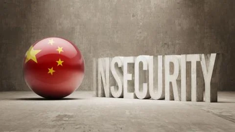 China. Insecurity Concept. Stock Illustration