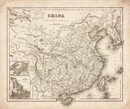 China With Insets Of Canton And Amoy 1857 Map Stock Illustration