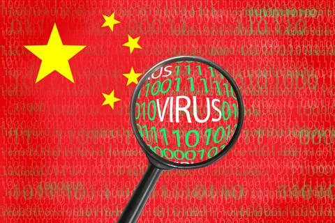 China internet virus concept Stock Illustration