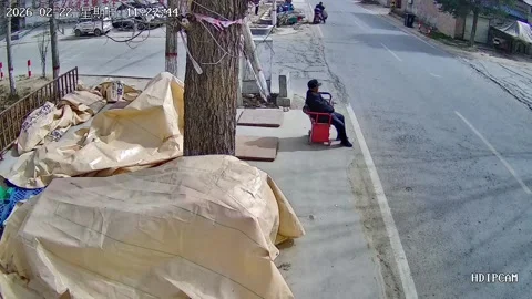 China: Intersection crash between car and truck caught on security camera... 스톡 동영상 329830688
