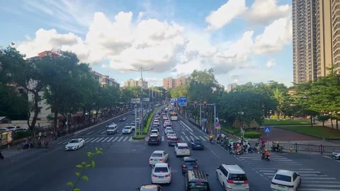 China Intersection TImelaspse, Cloud movement,4k Video stock 279370198