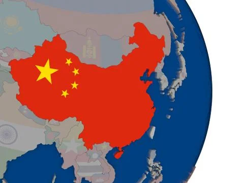China with its flag Stock Illustration