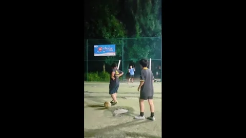China: Kids narrowly avoid accident as goalpost structure collapses durin... Stock Footage 335841633